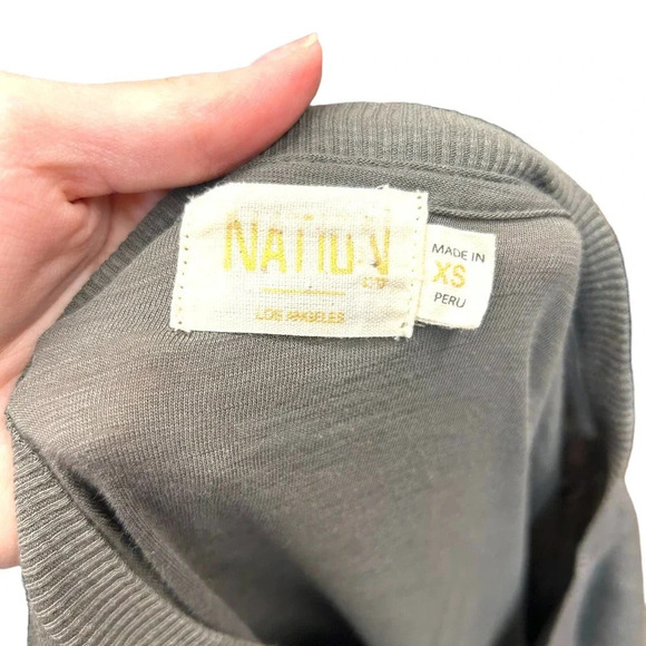Nation LTD Giselle Cropped Tee Small Gray Pima Cotton Size XS - Picture 7 of 9